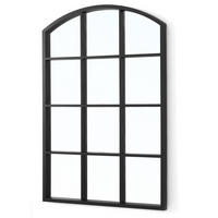 FENSTERSPIEGEL Bogenrahmen 76/52 cm - Schwarz, Glas (52/76/3cm) - Giftdecor