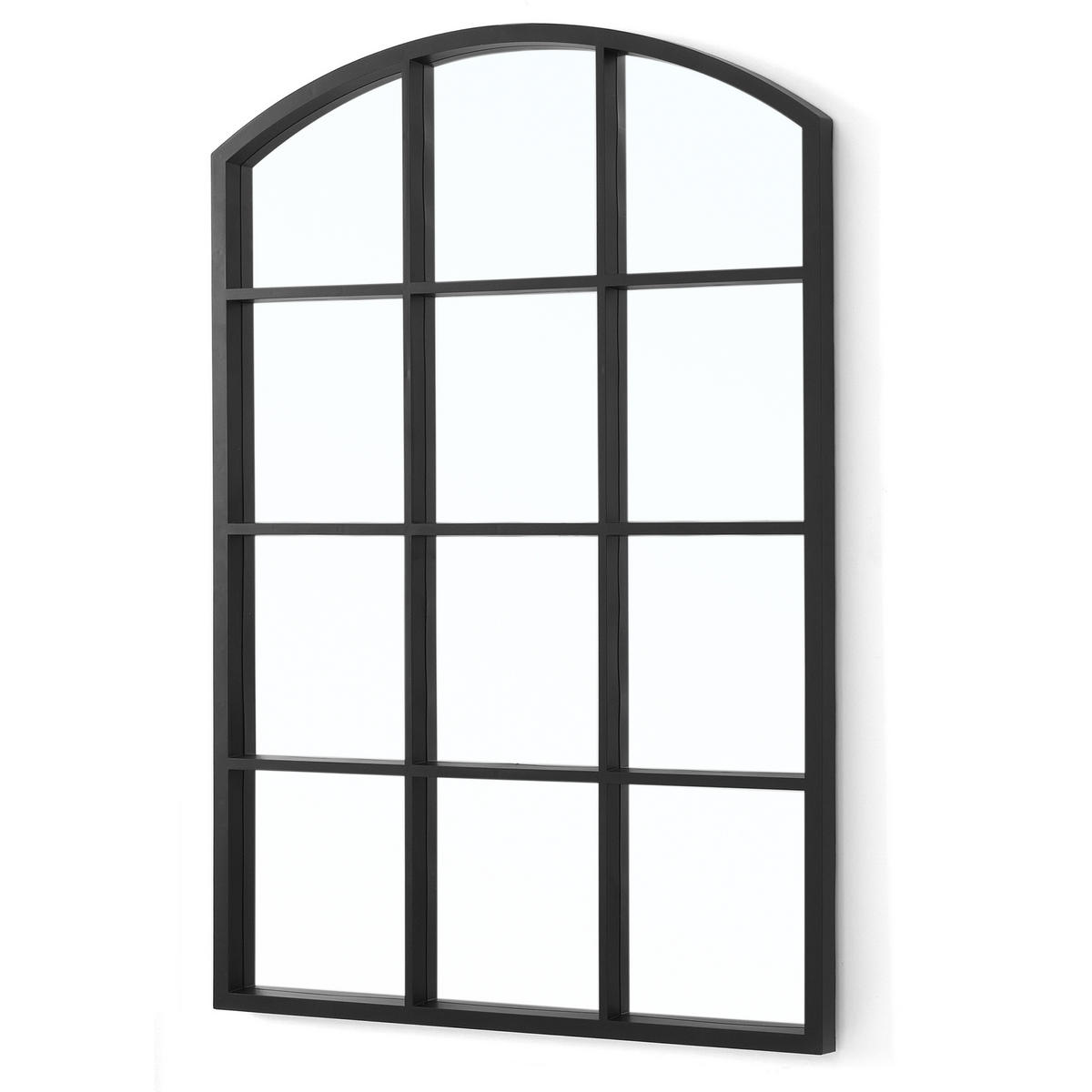 FENSTERSPIEGEL Bogenrahmen 76/52 cm - Schwarz, Glas (52/76/3cm) - Giftdecor