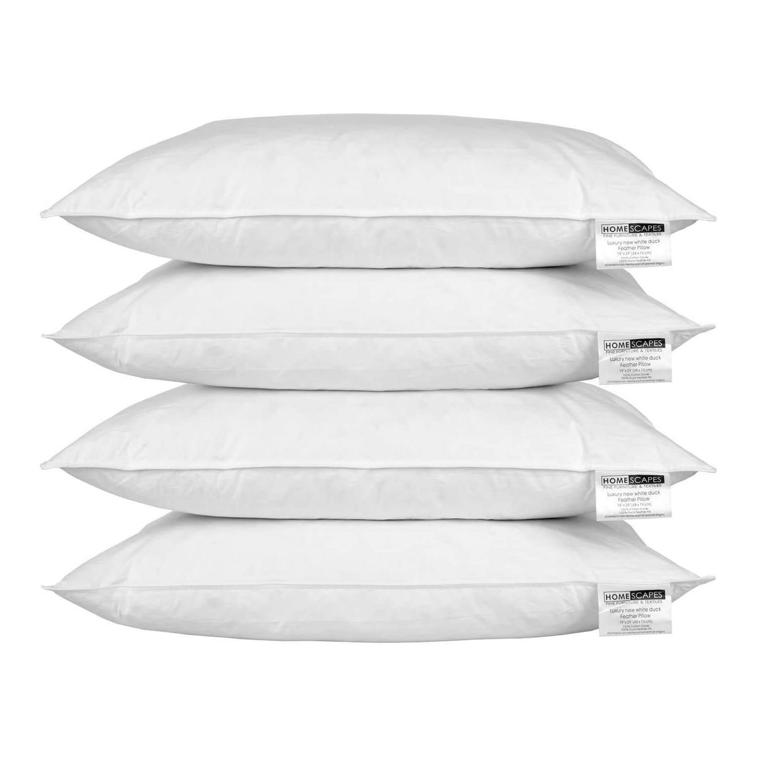 KOPFKISSEN 4er-Set Federkissen 48/74 cm - Weiß, Textil (48/74cm) - Homescapes