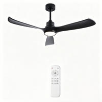 DECKENVENTILATOR & LED Beleuchtung Vor-/Rücklauf reversibler DC-Motor - Schwarz, Kunststoff (132/132/45.7cm) - BEXEVUE