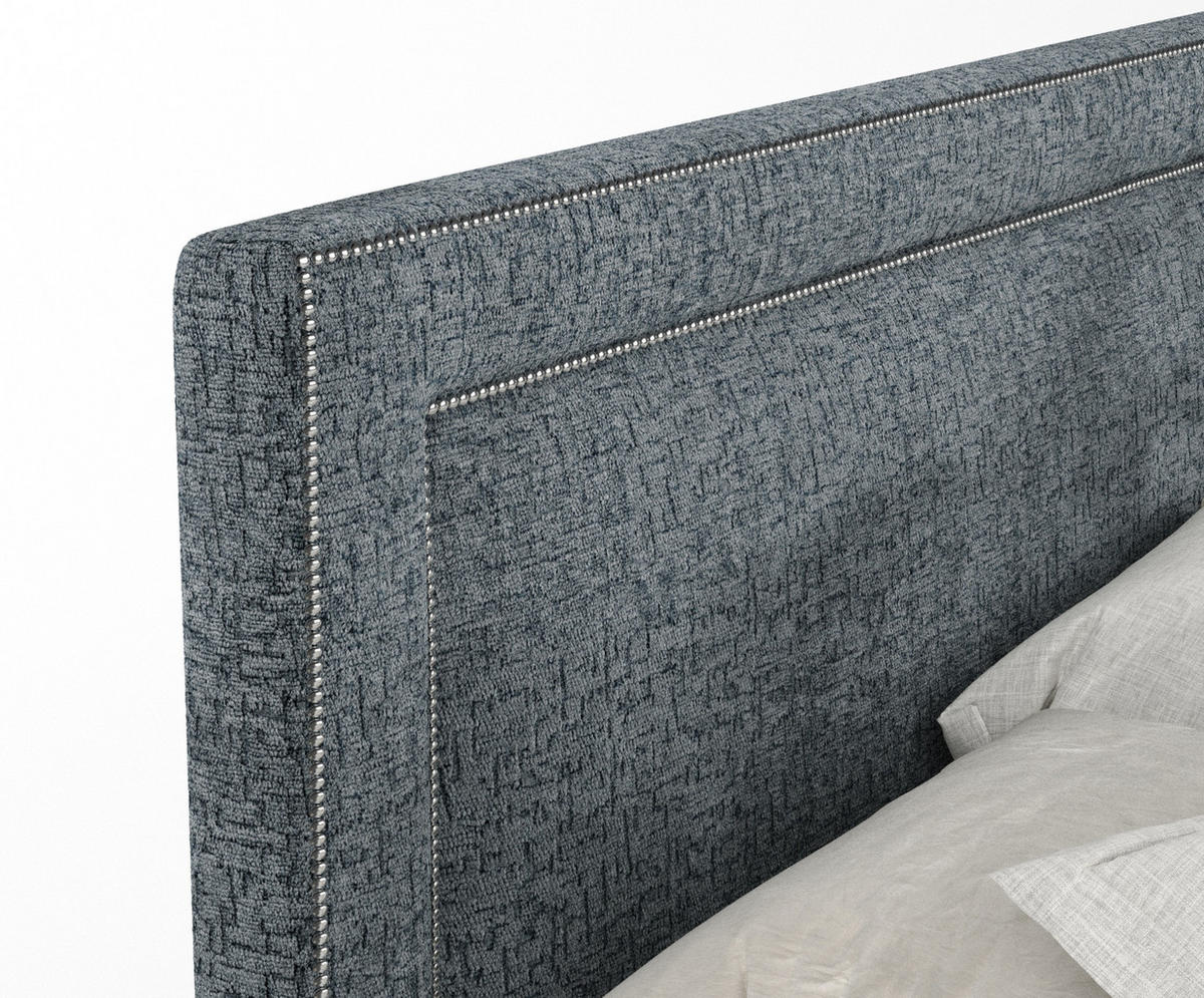 BOXSPRINGBETT Luxora Blau Grau 180/200 cm - Blaugrau/Schwarz, Holz/Holzwerkstoff (180/200cm) - Maison de Reve
