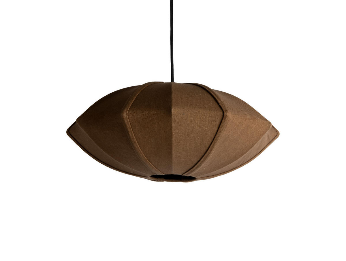 HÄNGELAMPE Paris Disc - Braun - 22 cm - Braun, Textil (50/50/22cm) - Leitmotiv