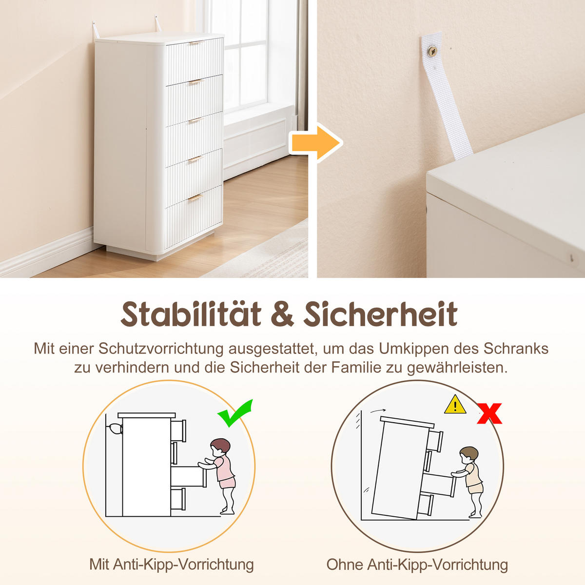 KOMMODE Weiß 70/40/108 cm - Weiß, Holzwerkstoff (70/108/40cm) - PANGIVO