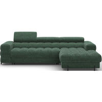 ECKSOFA FELRO mit Schlaffunktion, Bettkasten & verstellbaren Kopfstützen – Modernes Premium-Ecksofa in L-Form - Grün, Kunststoff (181/285cm) - Wohnideebilder