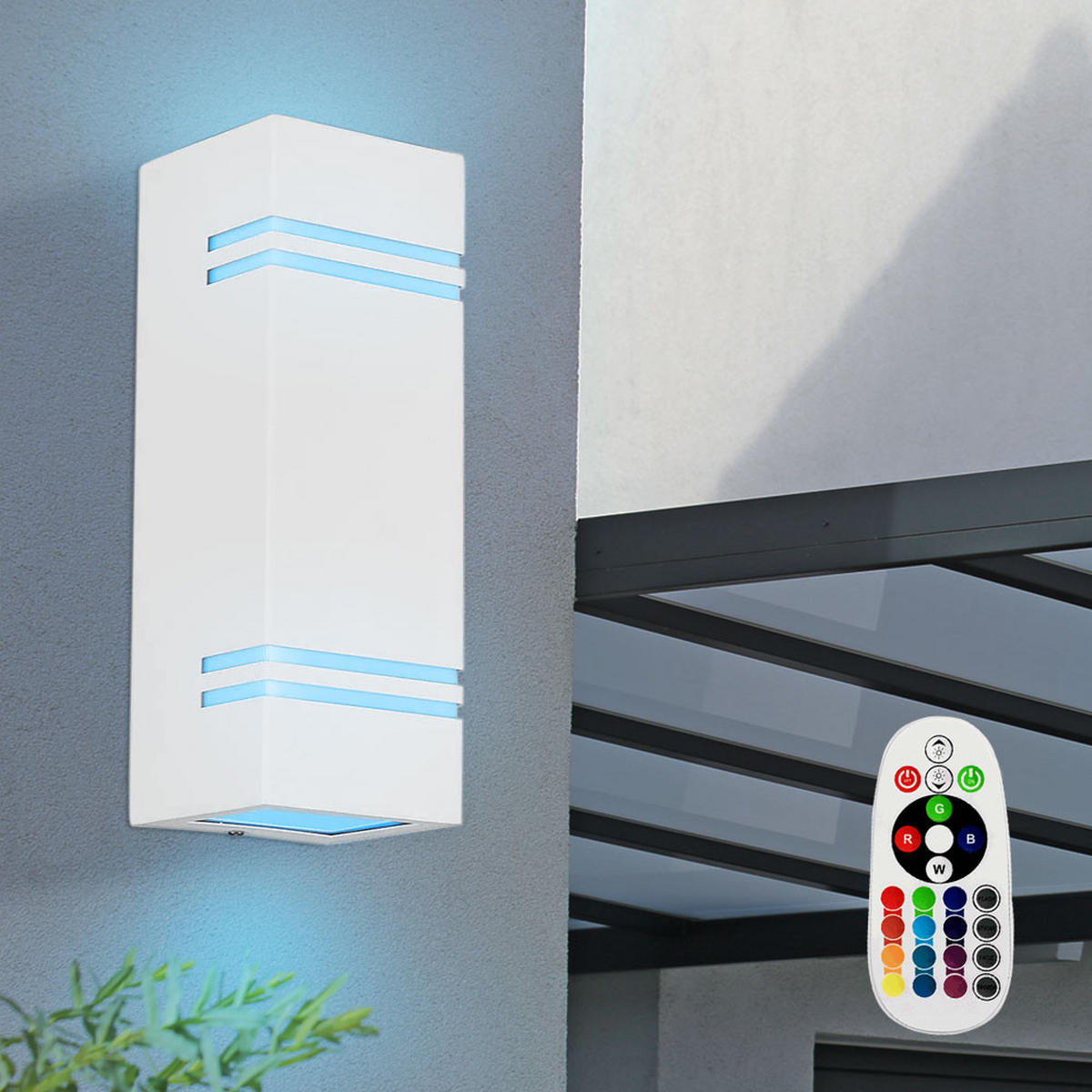 RGB LED AUSSEN-WANDLEUCHTE Aluminium Weiß - Weiß, Metall (8.7/25/8.5cm)