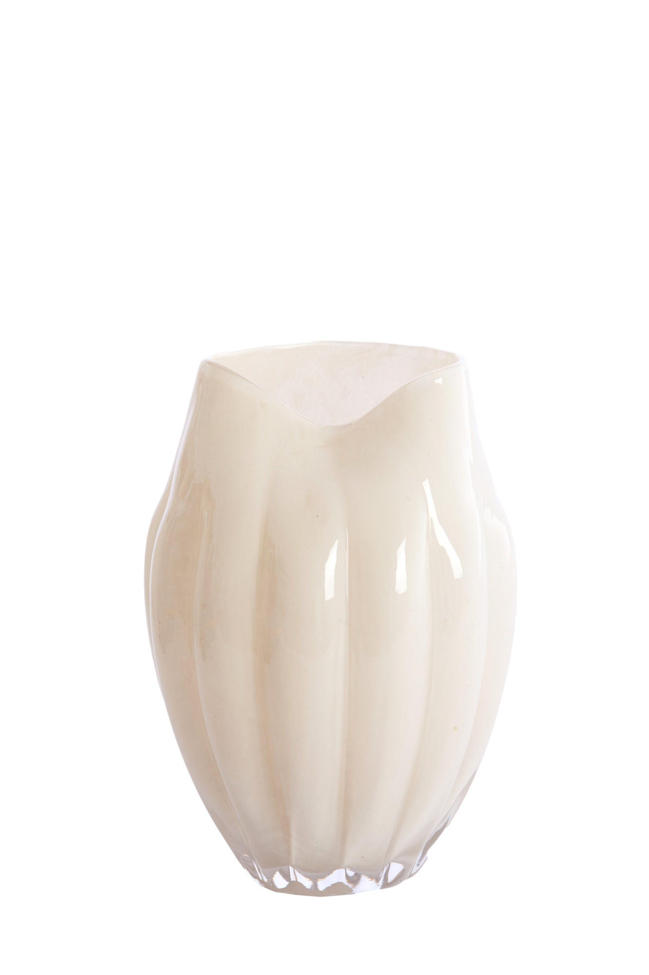 VASE Aysen Weiß Ø16,5/21 cm - Weiß, Glas (16.5/21cm) - Light & Living