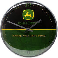 WANDUHR 31 cm John Deere Logo Black and Green - Dunkelgrün/Schwarz, Metall (31/31/5cm) - Nostalgic-Art