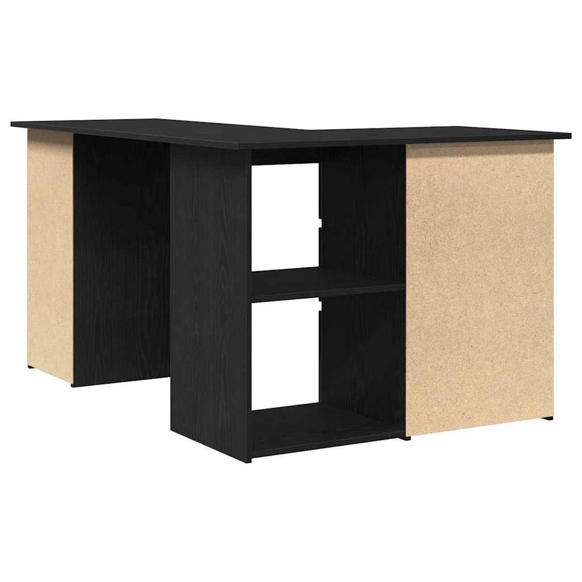 SCHREIBTISCH Mit Regal Schwarz Eichen-Optik 145/100/76 Cm - Schwarz, Holzwerkstoff (145/100/76cm) - vidaXL