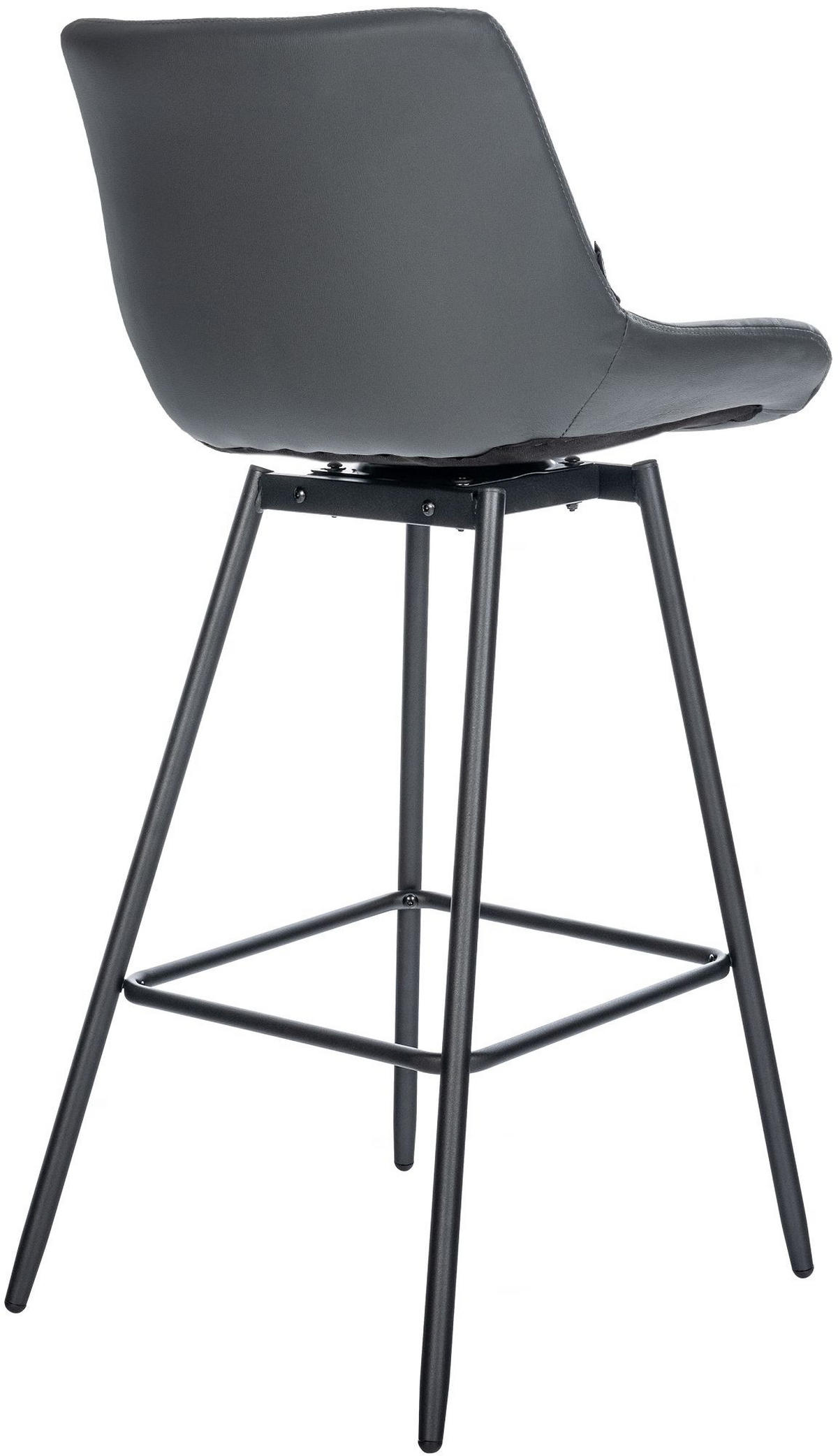 BARHOCKER Lederlook Grau - Schwarz/Grau, Textil/Metall (49/105/56cm) - CLP