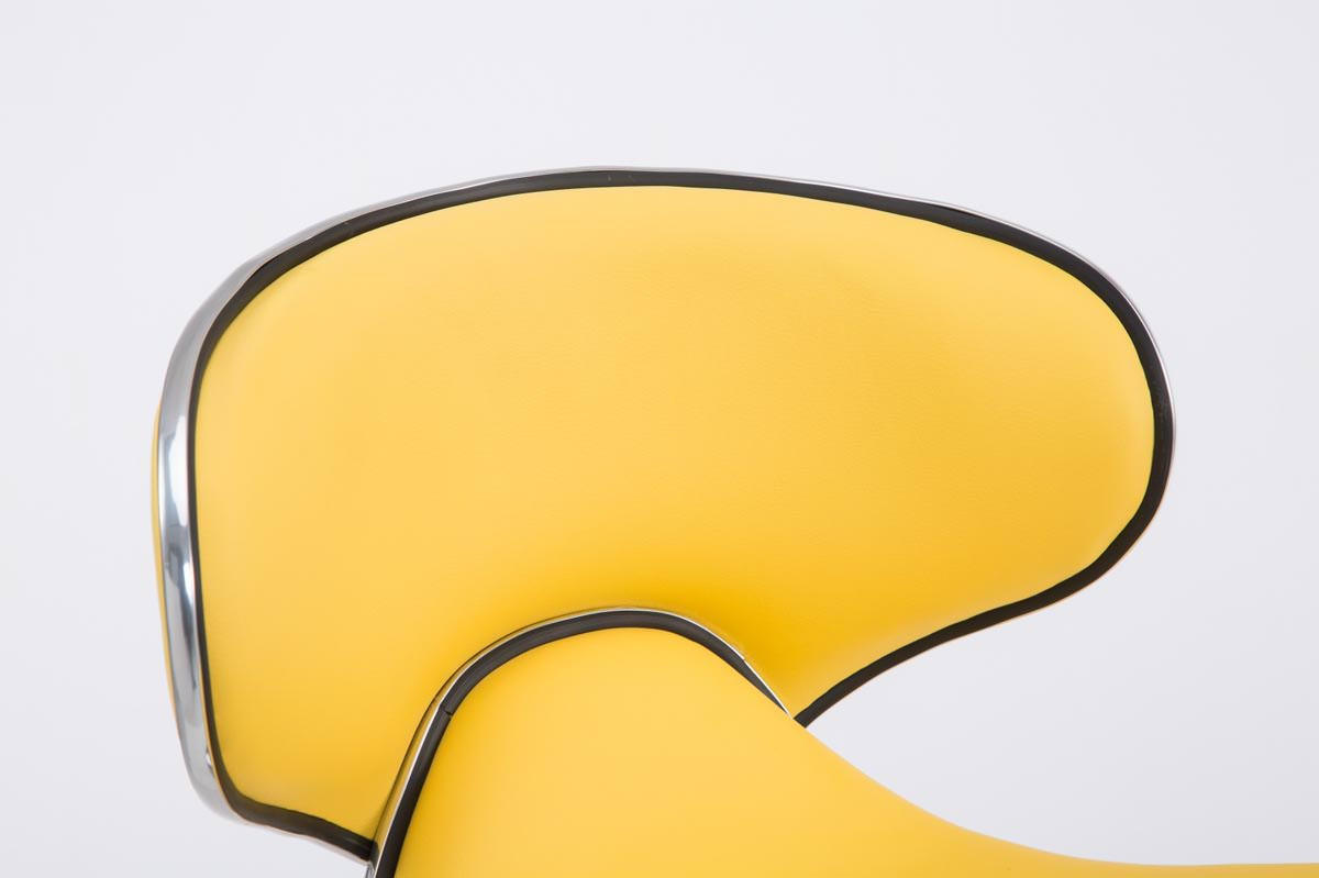 BARHOCKER 2er Set Lederlook gelb - Chromfarben/Gelb, Textil/Metall (46/88/49cm) - CLP