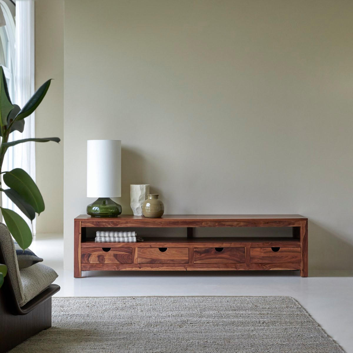 TV-SCHRANK Oliver Dunkelbraun aus Palisander - Dunkelbraun, Holz (200/50/45cm) - Tikamoon