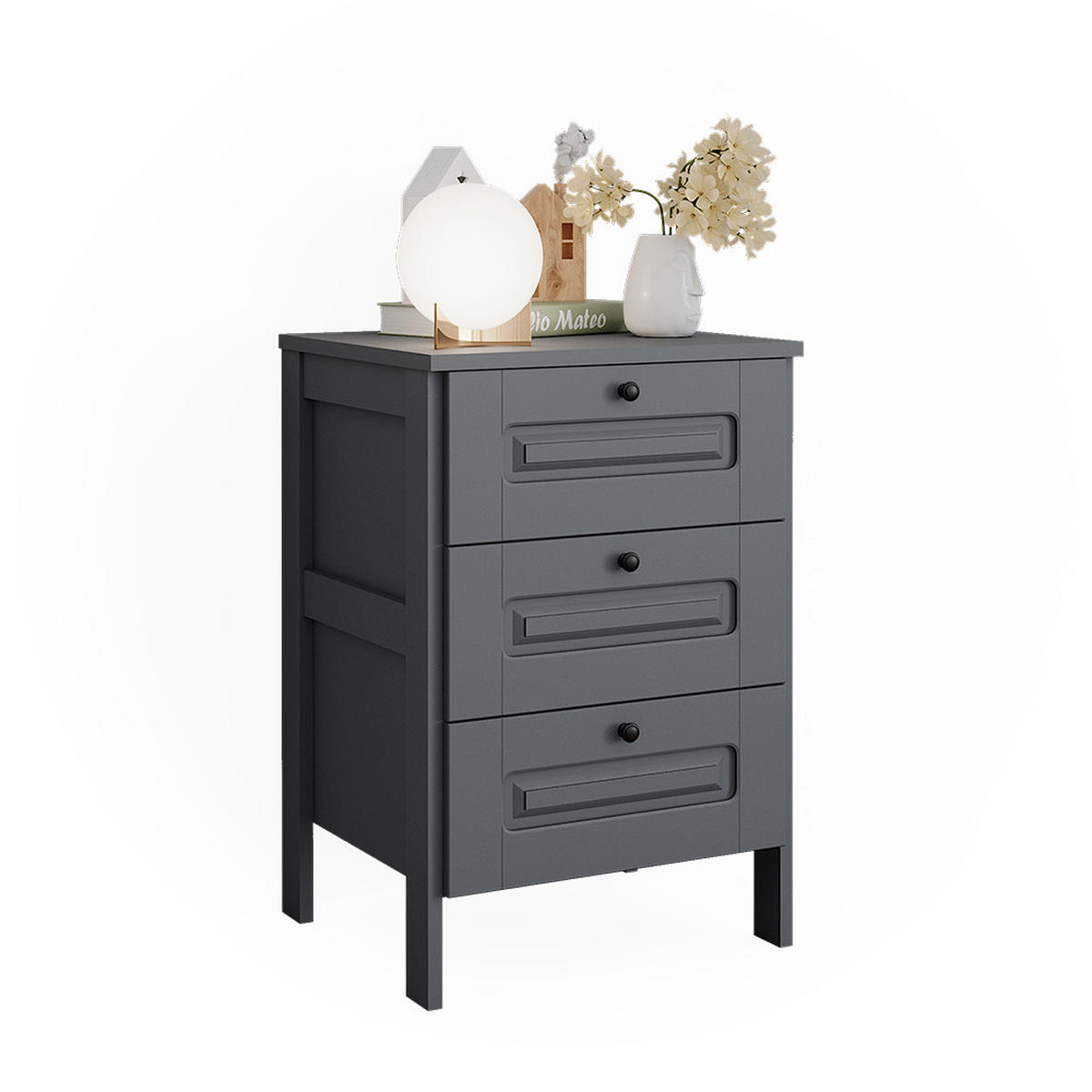 KOMMODE Ajaton Grau 60 x 88.4 cm - Grau, Holzwerkstoff (60/88.4/53.4cm) - VitaliSpa