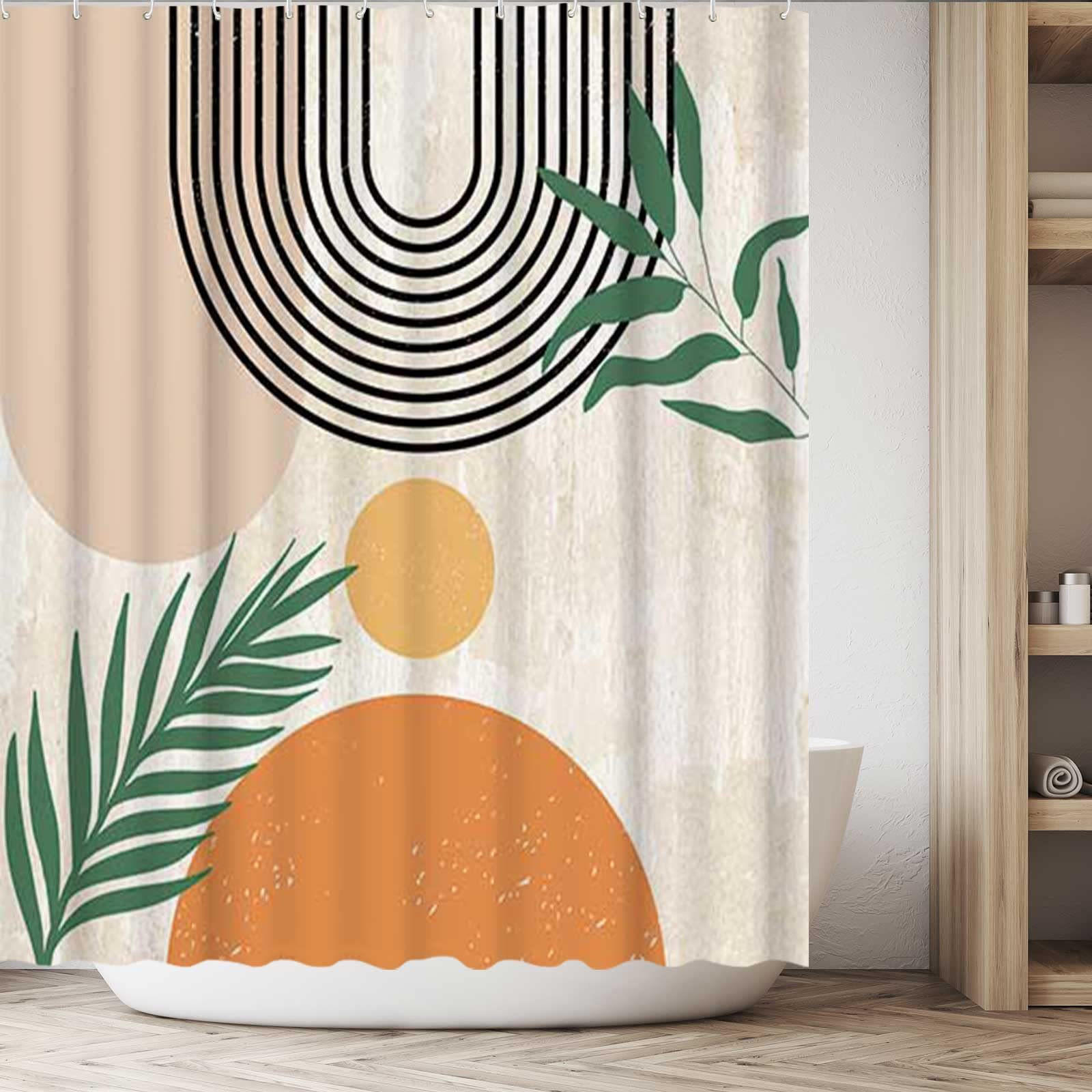 DUSCHVORHANG Schwarz abstrakt geometrisch 180 x 180 cm modern minimalistisch Polyester wasserdicht waschbar - Multicolor, Textil (180/180cm) - MCBOSON