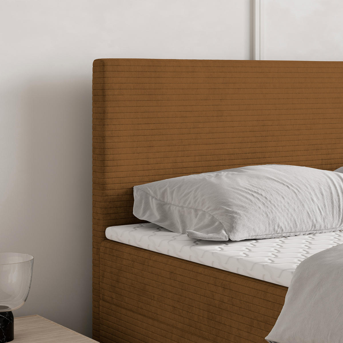 BOXBETT NIRA 140x200 cm mit Matratze und Topper - Kupferfarben - Kupferfarben, Holz (140/200cm) - MASSENO