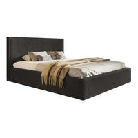 DOPPELBETT 180x200 cm mit Bettkasten Kyoto, Samtstoff, Schwarz - Schwarz, Holz/Textil (180/200cm) - Emporius