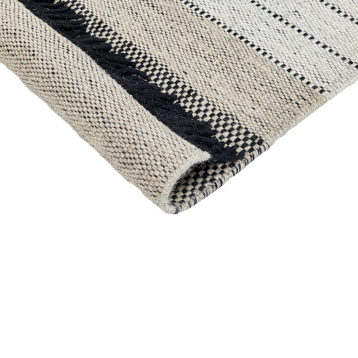 TEPPICH geflochten Yazlik 200/140 cm - Beige, Textil (140/200cm) - Beliani