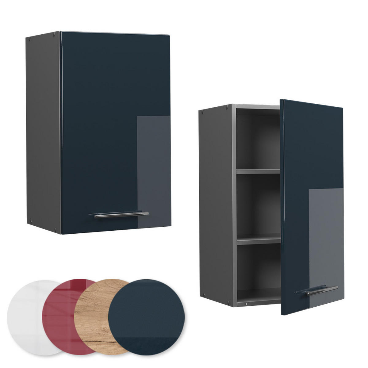 HÄNGESCHRANK Fame-Line Dunkelblau Hochglanz 45 cm - Anthrazit/Dunkelblau, Holzwerkstoff (45/72/34.1cm) - Vicco