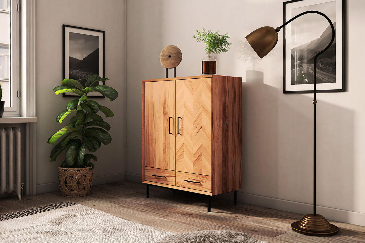 KOMMODE HOCH LEON Kernbuche - Kernbuche, Holz (97/125/45cm) - byoak