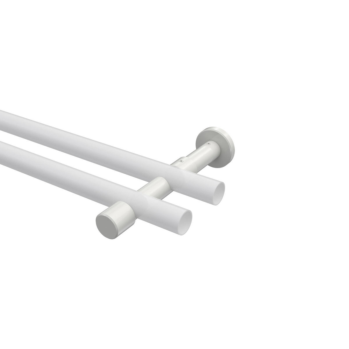 TRÄGER FÜR GARDINENSTANGEN 20 mm Ø, Prestige 2-läufig, Weiß - Weiß, Metall (16.2/4/4cm) - INTERDECO