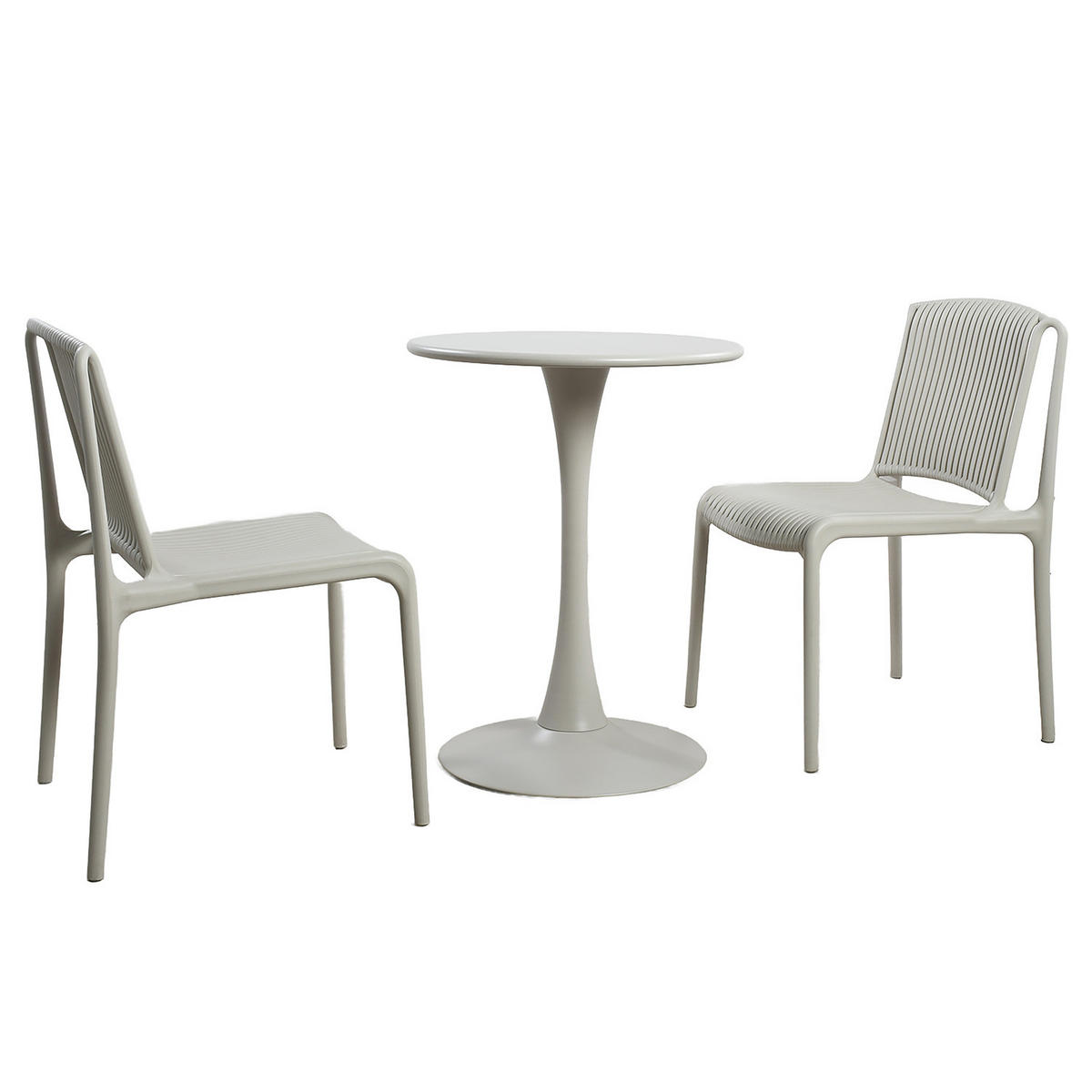 GARTENSITZGRUPPE - 3-teilig - Stahl / Polypropylen - Kaschmir, Kunststoff/Metall - home24