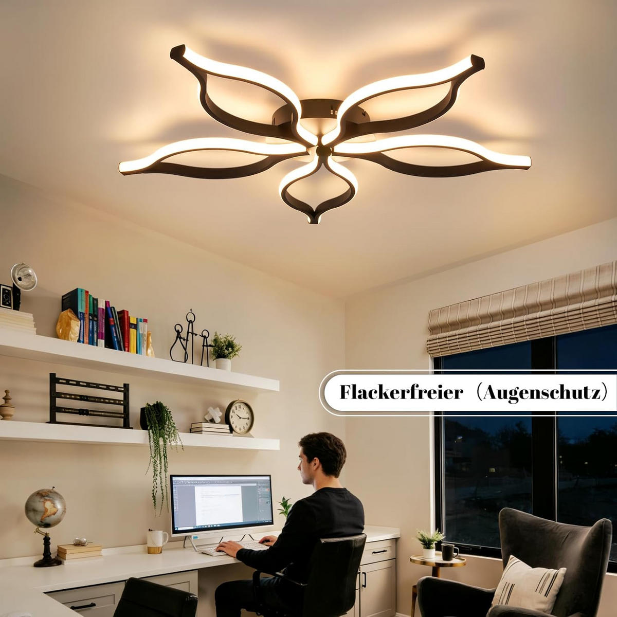 LED stropní svítidlo Cochran III 80/80/5 cm - černá, kov (80/80/5cm) - Nettlife