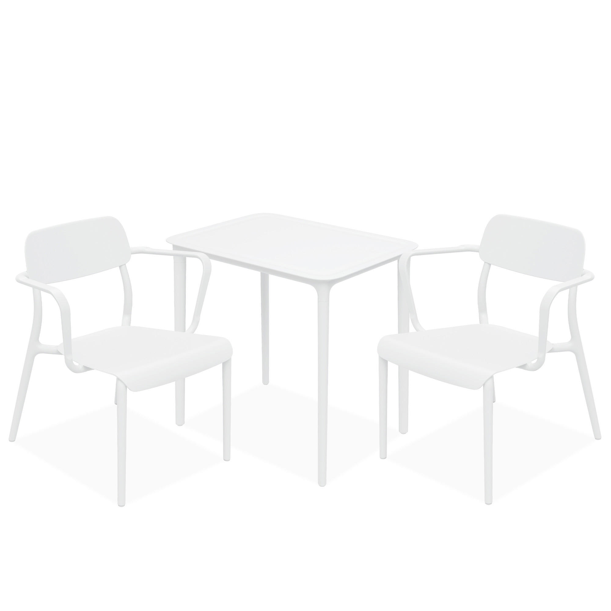 GARTENMÖBEL-SET GALIO, 3-tlg - Weiß, Kunststoff - KONSIMO®