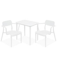 GARTENMÖBEL-SET GALIO, 3-tlg - Weiß, Kunststoff - KONSIMO®
