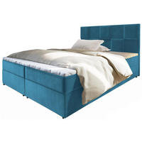 BOXBETT PRATA 160x200 cm mit Matratze und Topper - Blau - Hellblau, Holz (160/200cm) - MASSENO