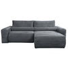 ECKSOFA Leo grau beidseitig montierbar - Schwarz/Grau, Kunststoff/Textil (255/85cm) - Selsey
