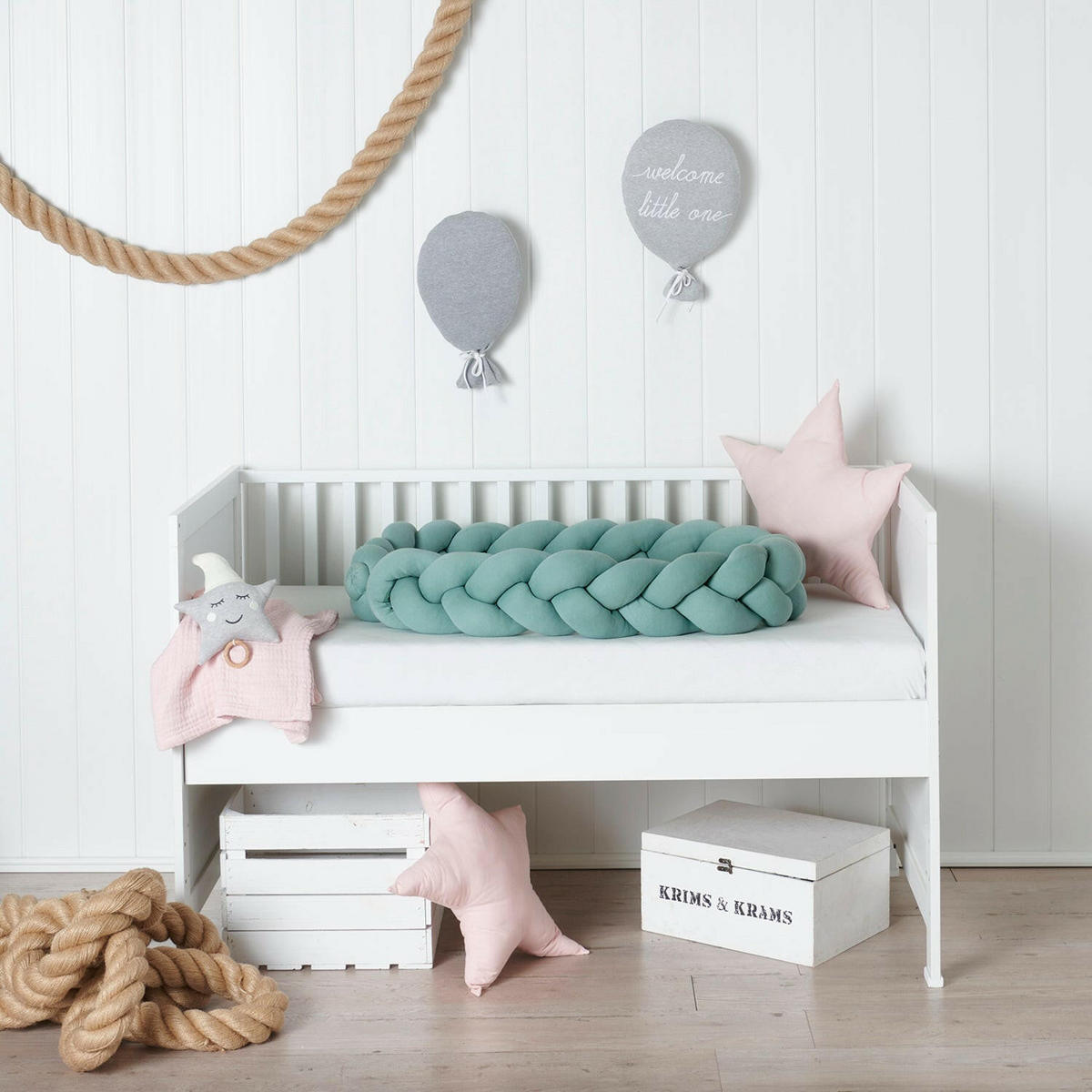 BETTSCHLANGE geflochten Mint Strick - Mintgrün, Textil (17/200cm) - nordic coast company