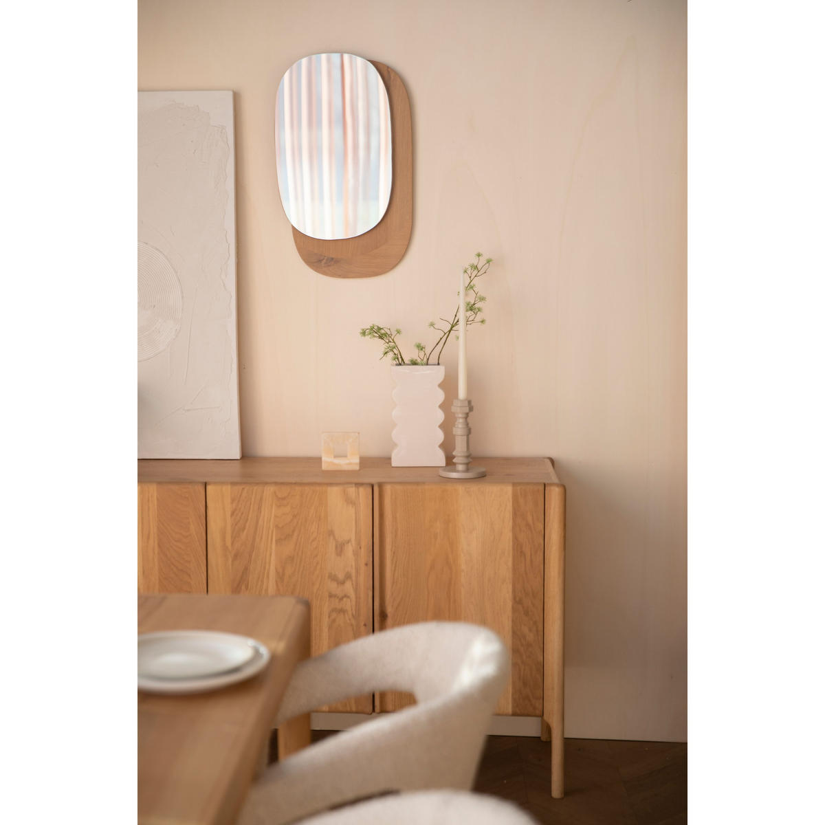 WANDSPIEGEL Ember Naturel - Naturfarben, Holz (37/60/2.8cm) - Zuiver