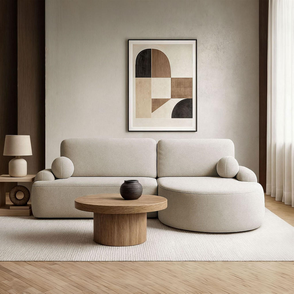 Thumbnail - Lookway Ecksofa, Ecru, Kunststoff, 264x172 cm, Wohnzimmer, Sofas & Couches, Wohnlandschaften, Ecksofas