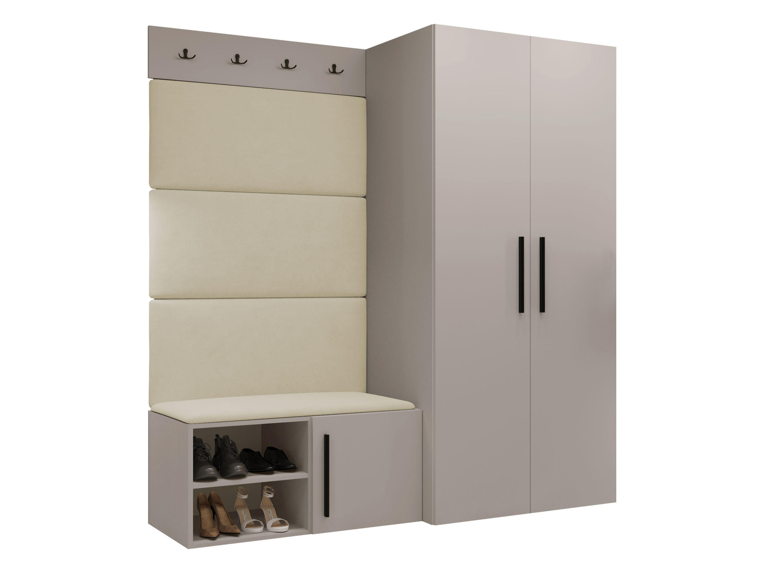 MOBILIER PENTRU HOL Medi I - bej/cașmir, material plastic/compozit lemnos (80/191/50cm) - MIRJAN24