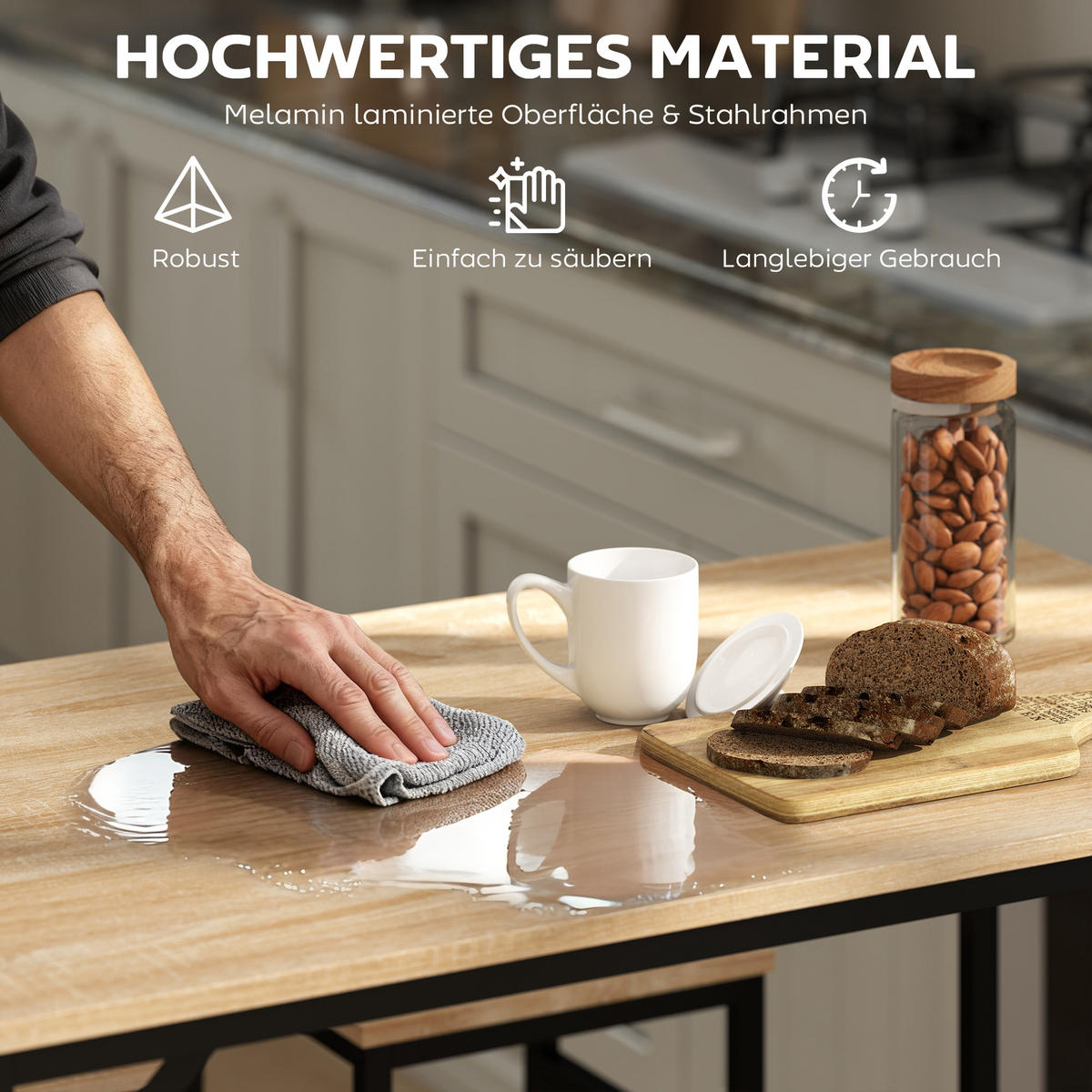 BAR-SET Eichefarben 100.0/60.0/88.0cm - Eichefarben, Holzwerkstoff (60/88/100cm)