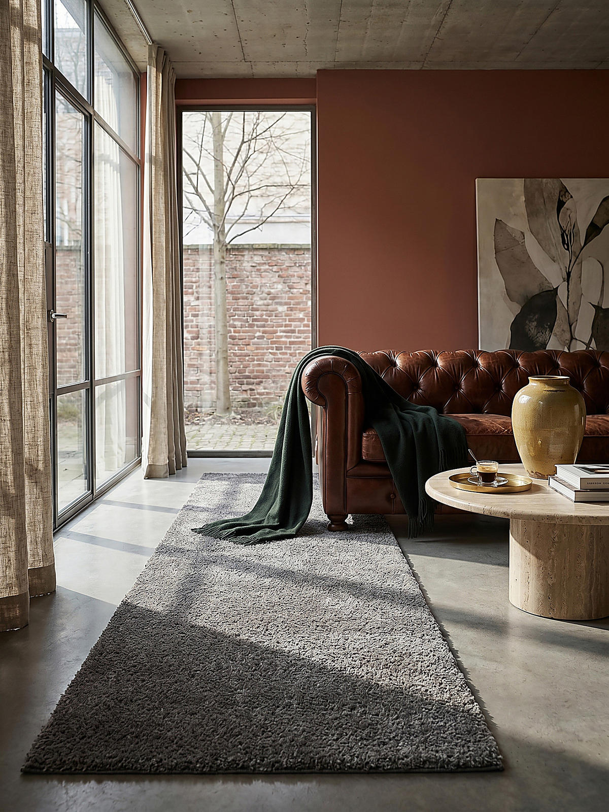 TEPPICH Hochflor Waschbar DIADEM in Dunkelgrau, einfarbig, 80 x 150 cm - Grau, Textil (80/150cm) - KADIMA DESIGN