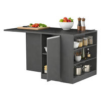 KÜCHENINSEL Anthrazit, Schiefer 90/160/90 cm - Schwarz, Holzwerkstoff (160/90/90cm) - DMORA