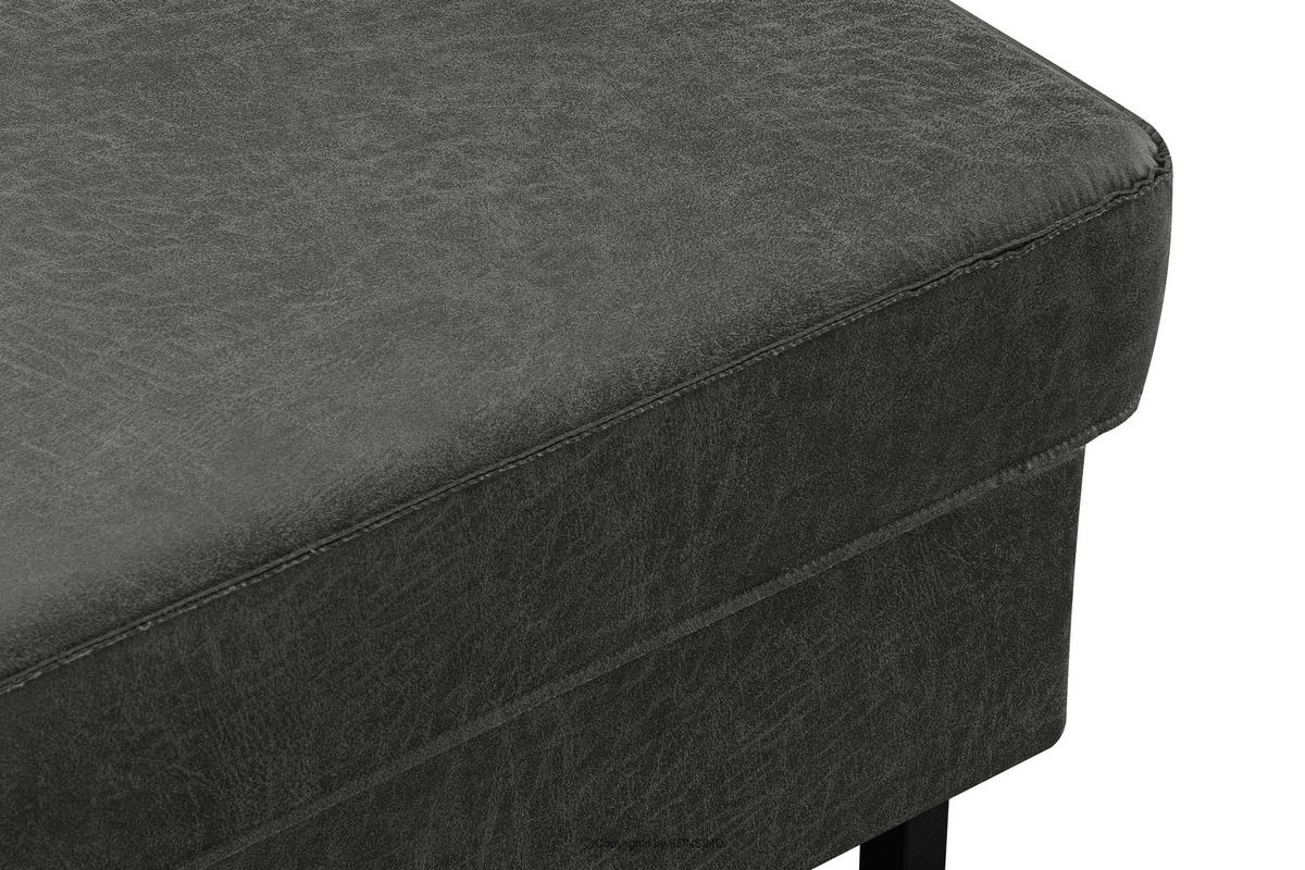 HOCKERSTUHL INVIA auf hohen Metallbeinen vintage, Lederoptik-Stoff, Dunkelgrau - Dunkelgrau/Schwarz, Textil (93/48/70cm) - KONSIMO®