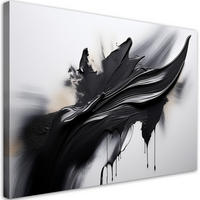 LEINWANDBILD Abstraktion Schwarz-Weiß-3D-Effekt 90x60cm - Schwarz, Textil (90/60cm) - Feeby