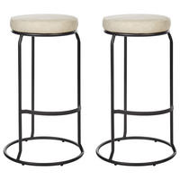 SCAUN DE BAR set de 2 piele ecologică bej deschis Milroy - bej, material plastic (43/74/43cm) - Beliani