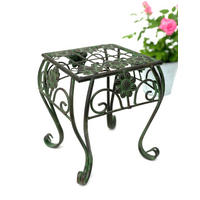 BLUMENHOCKER eckig Metall Grün 22,5/22,5/25,5 cm - Grün, Metall (22.5/25/22.5cm) - DanDiBo