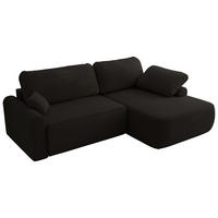 ECKSCHLAFSOFA CUBO L Schwarz Boucle - rechts - Schwarz, Kunststoff/Textil (187/273cm) - MKS