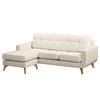 ECKSOFA mit Longchair - Strukturstoff - Beige, Textil (208/150cm) - home24