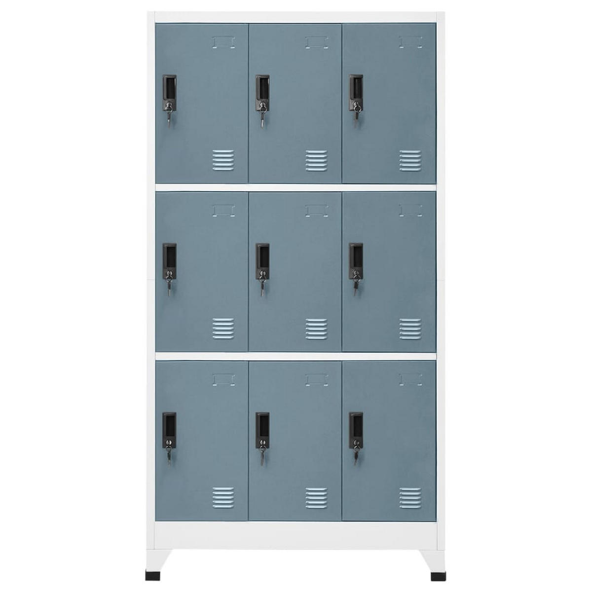SCHLIESSFACHSCHRANK Hellgrau Und Dunkelgrau 90/45/180 Cm Stahl - Grau, Metall (90/180/45cm) - vidaXL