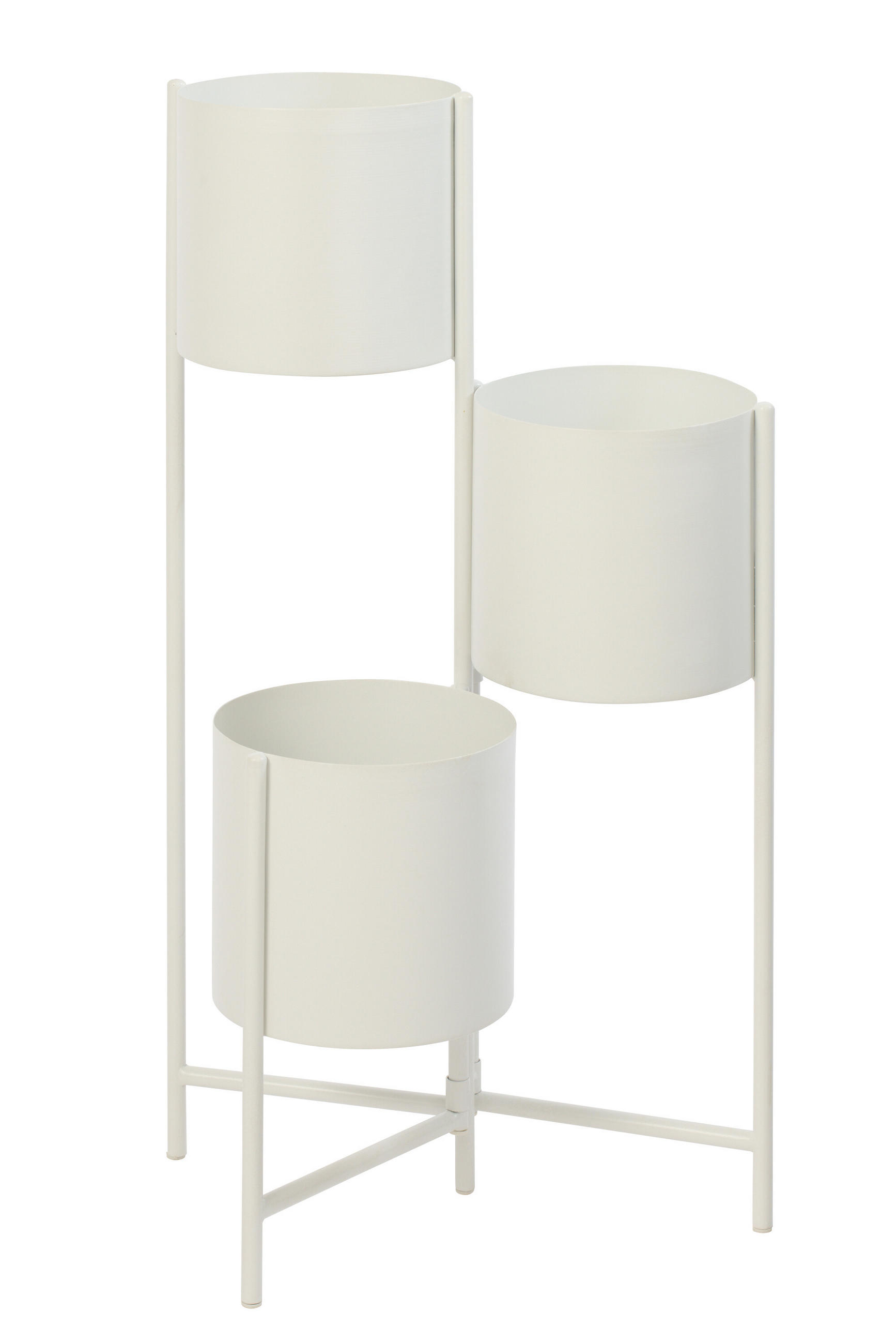 BLUMENTOPF 3 POTS Weiß - Weiß, Metall (22.5/75.5cm) - J-Line