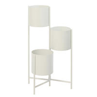 BLUMENTOPF 3 POTS Weiß - Weiß, Metall (22.5/75.5cm) - J-Line