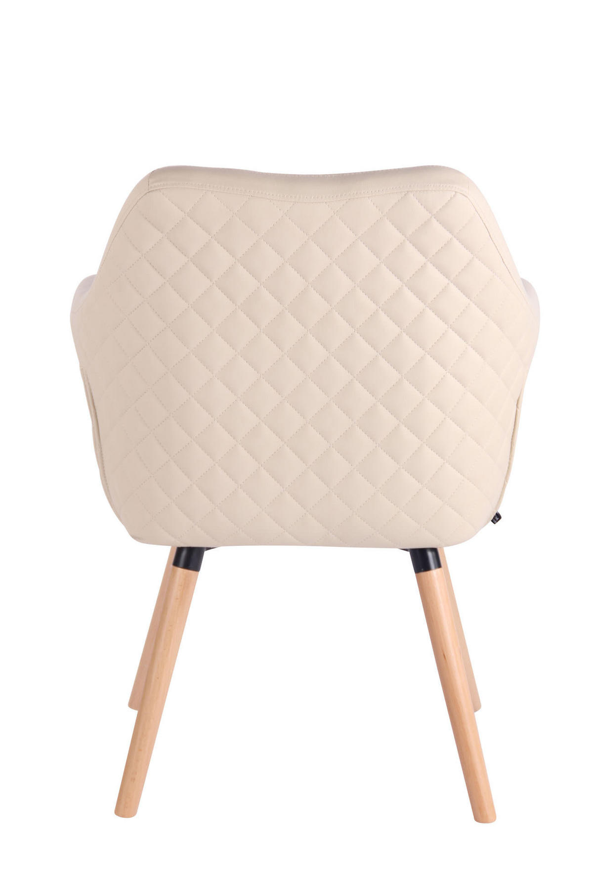 ARMLEHNENSTUHL Lederlook Creme - Eukalyptusholzfarben/Creme, Holz/Textil (63/84/61cm) - CLP