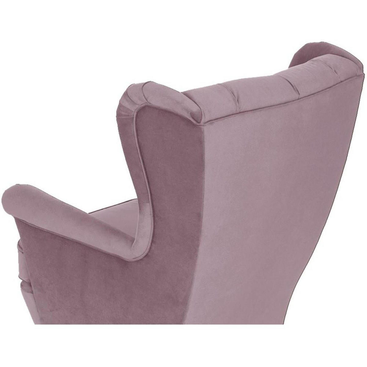 CHESTERFIELD-SESSEL Falco rosa mit Holzbeinen - Wengefarben/Rosa, Holz/Textil (82/102/92cm) - Beautysofa