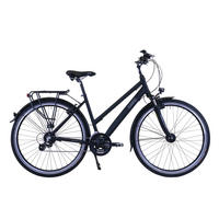 TREKKING Lady Premium Black 3x8 Gang 28 Zoll Gr: 44cm & 48cm - Schwarz, Metall (44cm) - Hawk Bikes