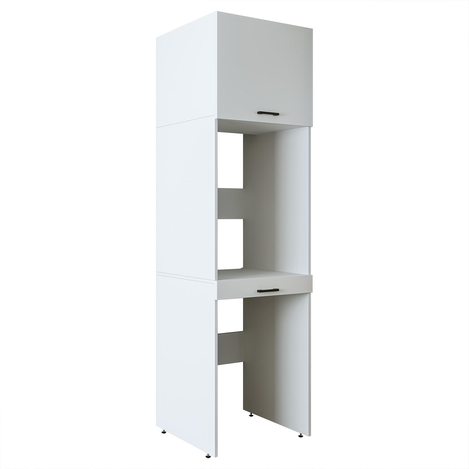 WASCHMASCHINENSCHRANK DUO-I 67cm Breit, 240cm Hoch - Weiß, Holzwerkstoff (67/240/67cm)
