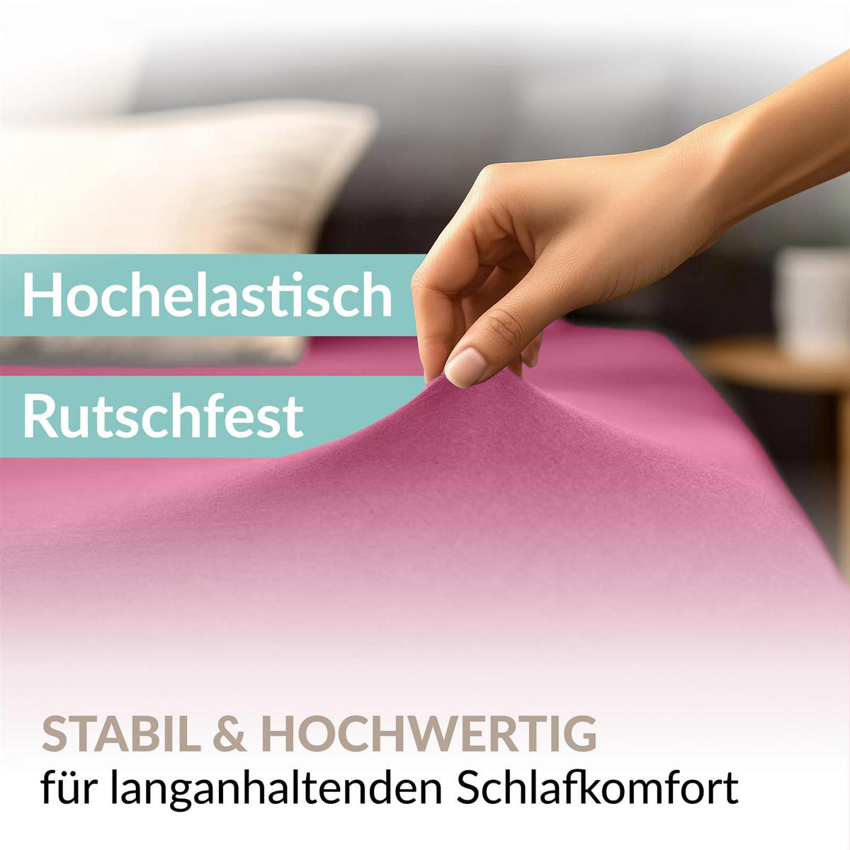 JERSEY-SPANNBETTLAKEN 90x200 - 100x200 Feine Bettlaken aus 100% Baumwolle, Spannbetttuch Laken Uni Pink - Pink, Textil (100/200cm) - Carpe Sonno
